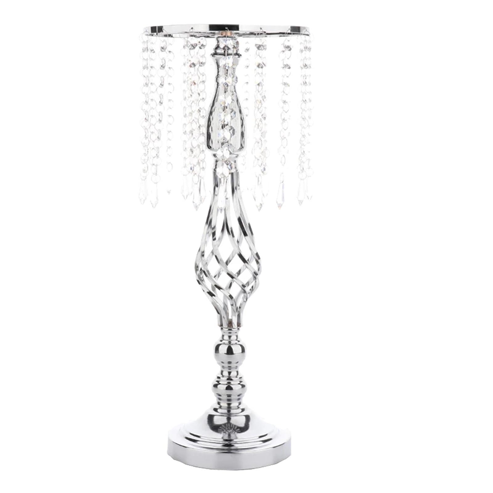 Crystal Candle Holder Wedding Centerpieces Flower Vases Candles(Silver)