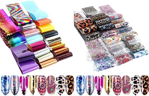 Amazon.com: Vonrui Purple Nail Foil Sheets Laser Chameleon Foil Nail ...