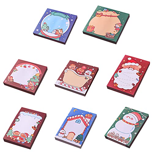 SANGHAI Bloco de notas adesivo clássico de Natal com bolso de desenho animado, mini bloco de notas a