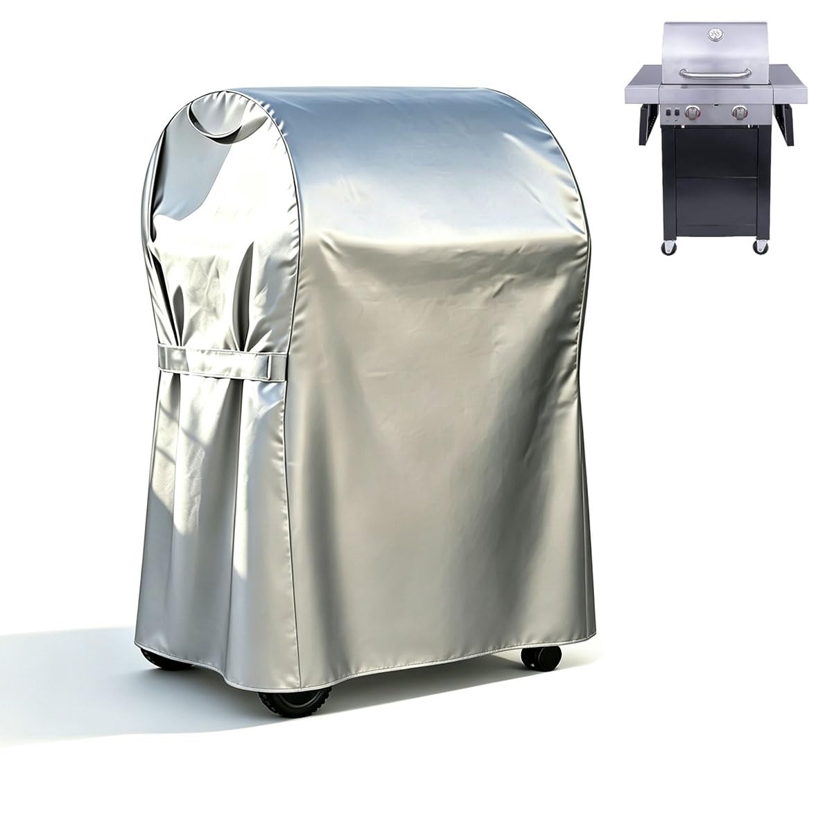 Copertura Barbecue per Nexgrill 720-0958AE Deluxe 4Burner 2026+ | Esterno Gas Carrello Telo Copri | 210D Impermeabile Antipolvere | con 2 Maniglie e Coulisse Regolabile e 2 Chiusura a Strappo