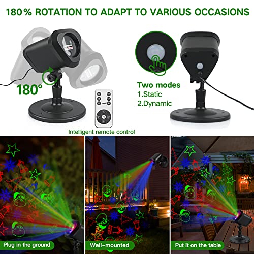 2022 Designed Rgb Christmas Projector Lights Outdoor Waterproof Laser Light Red Green And Blue Star Shower With Remote Landscape Spotlight For Christmas Holiday Party Yard Patio Decoration #TOP4