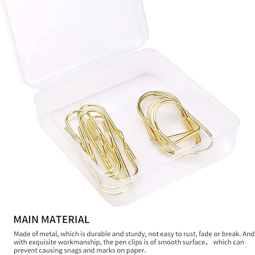 Miniatura 5 de 24 clips de metal para bolígrafos, soporte para bolígrafo con caja de almacenamiento, suministros de papelería multifunción, marcapáginas para