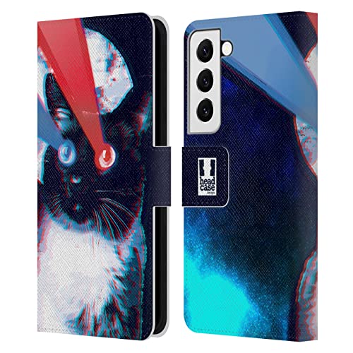 Housse cuir Galaxy S22 5G Head Case Designs Chats Étranges évite les rayures d'écran et chocs