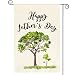 AVOIN Happy Father's Day Watercolor Tree Garden Flag Vertical Double Sided, Holiday Party Flag Yard Outdoor Decoration 12.5 x 18 Inch