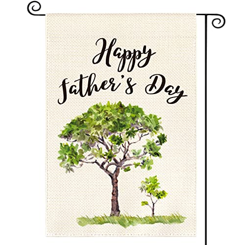 AVOIN colorlife Happy Fathers Day Watercolor Tree Garden Flag 12x18 Inch