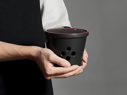 Miniatura 8 de ONEMORE Contenedor de ajo para encimera, contenedor de almacenamiento de ajo con tapa, tarro de ajo de cerámica para refrigerador, decoración de