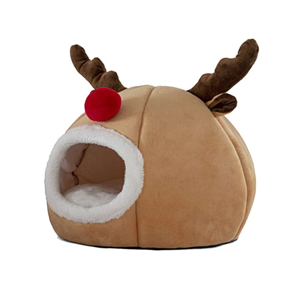 Couchage fermé pour petit animal doudou renne protecteur
