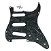 Dopro 11 Hole Vintage 62 Strat ST SSS Single Coil Pickups Guitar Pickguard Scratch Plate with Screws for American Fender 62 Stratocaster Black Pearl