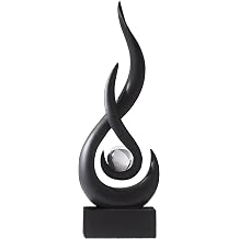 Modern Abstract Art Table Decoration Flame Sculptures Decor,Minimalist Ornaments, Modern Abstract Sculpture, Abstract Art Resin Sculpture for Living Room, Offices, Dining Room Black
