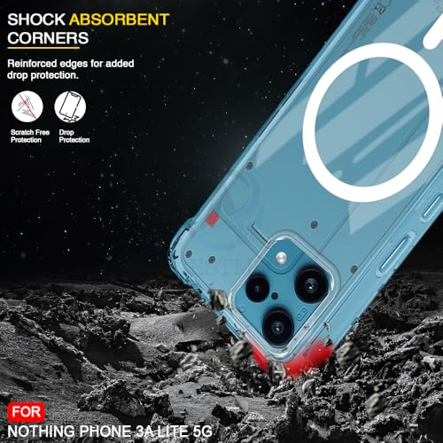 Image of AESTMO Clear Back Cover for Nothing Phone 3A Lite 5G | 360 Protection | Transparent Back Cover (PC + TPU, Compatible with MagSafe Accessories, Transparent Bumper)
