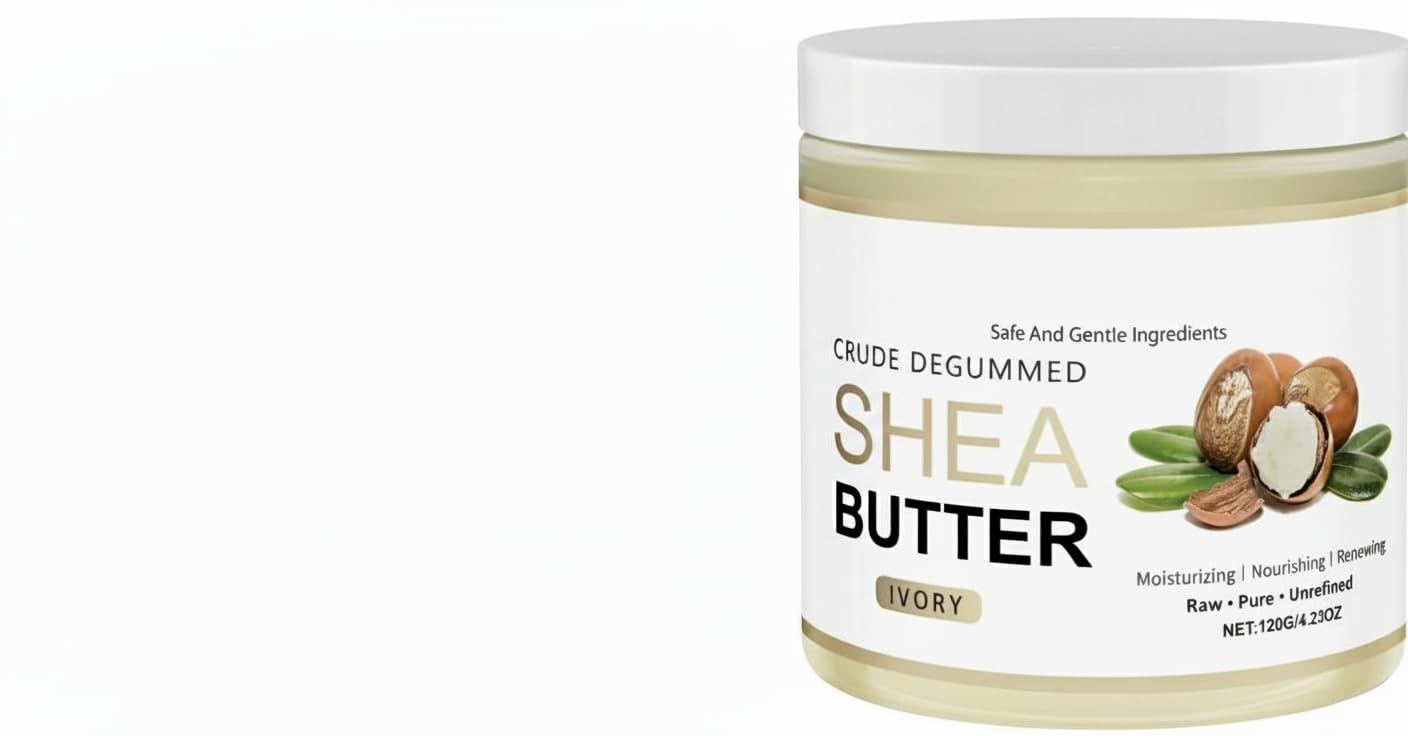 NALACAL Body Butter, Firming Cream & Body Moisturizer, World's First Crude Degummed African Ivory Shea Butter, All-Natural Moisturizer for Dry, Cracked Skin, Eczema, Stretch Marks & Anti-Aging, 120g