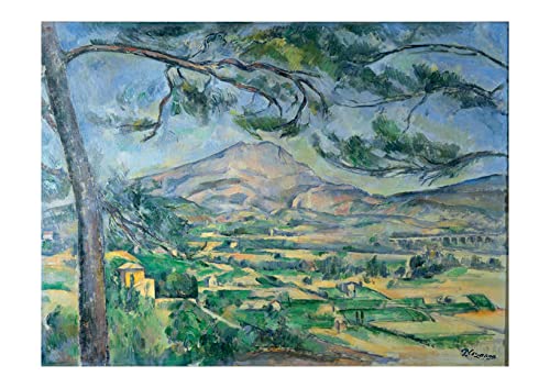 Montagnes de Paul Cezanne par Spiffing Prints | Affiche encadrée semi-brillant
