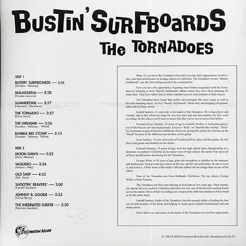 THE TORNADOES : BUSTIN SURFBOARDS - NEW SEALED LTD EDITION NUMBERED CLEAR VINYL LP