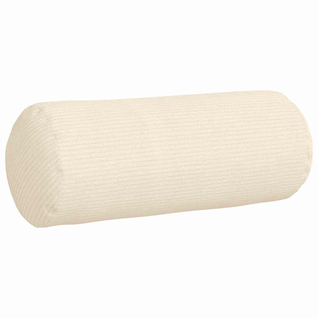 Poduszki bolster, 2 sztuki, kremowe, Ø 15 x 40 cm, materiał sztruksowy, wypełnienie poliestrowe, zdejmowana poszewka do salonu, jadalni, sypialni