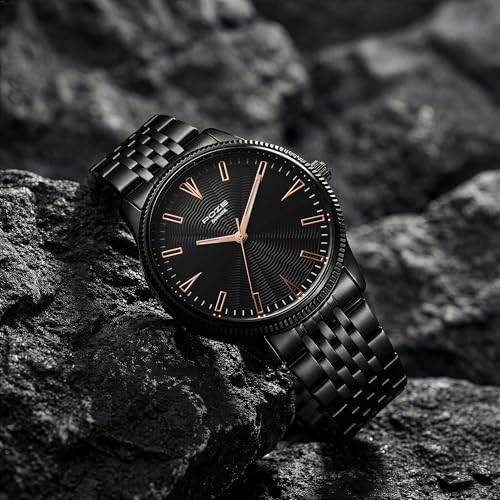 Image of Sonata Poze 8 Quartz Analog with Black Dial IP Black Stainless Steel Strap Watch for Men - SP70109NM01W