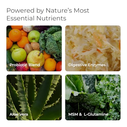 Livingood Daily Gut Cleanse Detox Supplement, 13-in-1 GI Support with L Glutamine, Aloe Vera, Digestive Enzymes, Probiotics & MSM, Vegetarian Capsules, Gluten Free, Non GMO, Allergen Free, 120 Count