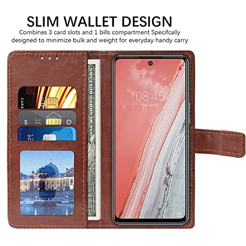 Image of Flip Cover Back Case for Tecno Spark 8 Pro | Premium Leather Finish | Inbuilt Pockets & Stand | Flip Cover Back Case for Tecno Spark 8 Pro (Brown)