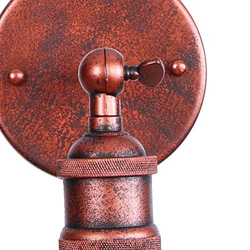 Aplique de pared vintage E27 con tubería de agua retro industrial y acabado óxido rojo para bar 7