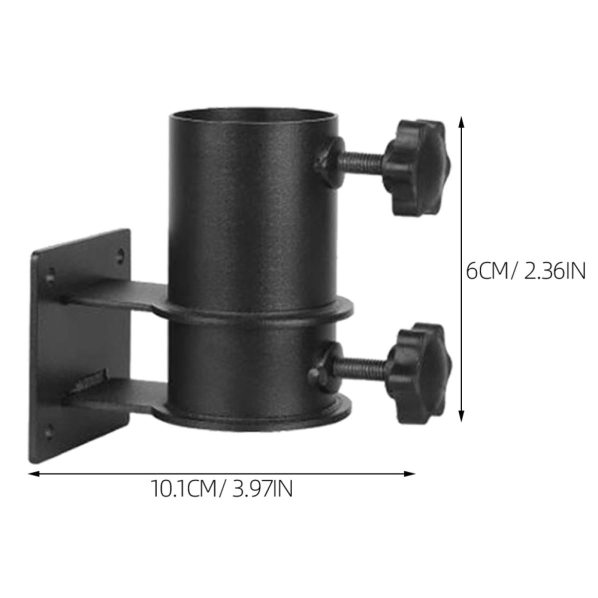 Supporto per Ombrellone in Ferro Nero, Montaggio da Terrazzo Resistente