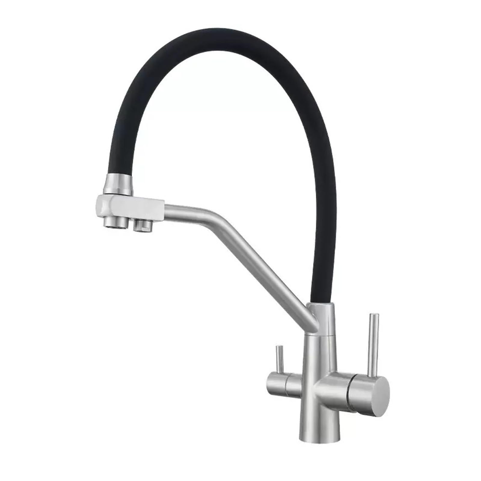 ZQFHSX Kitchen Tap, 3 Way Flexible Rotating Mixer, Brass Hot and Cold Water Faucet