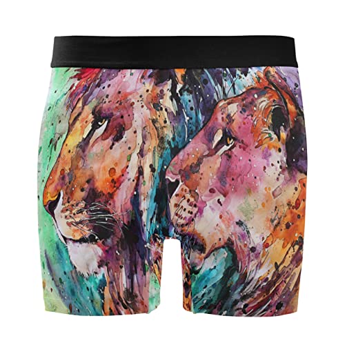 Bóxer para hombre Vnurnrn con estampado de león y tigre pack de 2 calzoncillos ultrasuaves