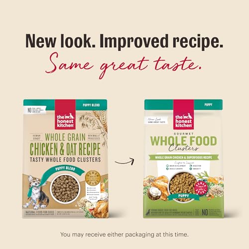 Image of The Honest Kitchen Puppy Whole Grain Chicken & Superfoods Whole Food Clusters, Vet Crafted Human Grade Dry Dog Food for Puppies, Supports Brain & Eye Health, Healthy Growth & Digestion, 1 lb Bag