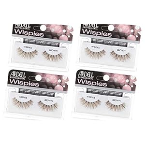 Ardell Wispies False Eyelashes – Brown, Natural Look Wispy Lashes, Lightweight & Reusable Strip Lashes, 4 Pack