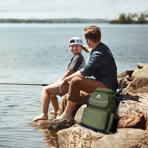 N NEVO RHINO Fishing Tackle Backpack with Rod Holders, 4 Tackle Boxes, 40L Large Storage Waterproof Fishing Bag for Fishing - Thumbnail 7