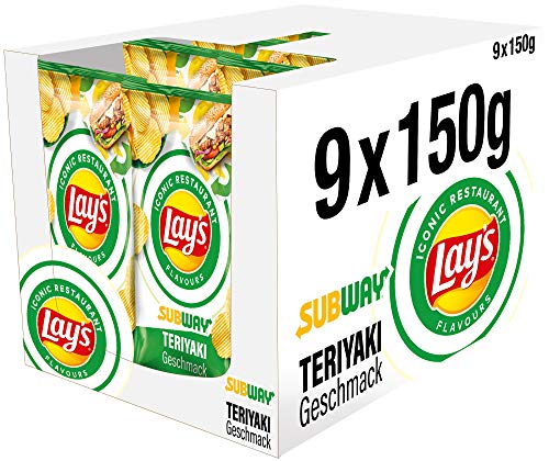 Lay’s Subway Chicken Terriyaki - Knusprig gewürzte Kartoffelchips für eine gelungene Party (9 x 150 g)