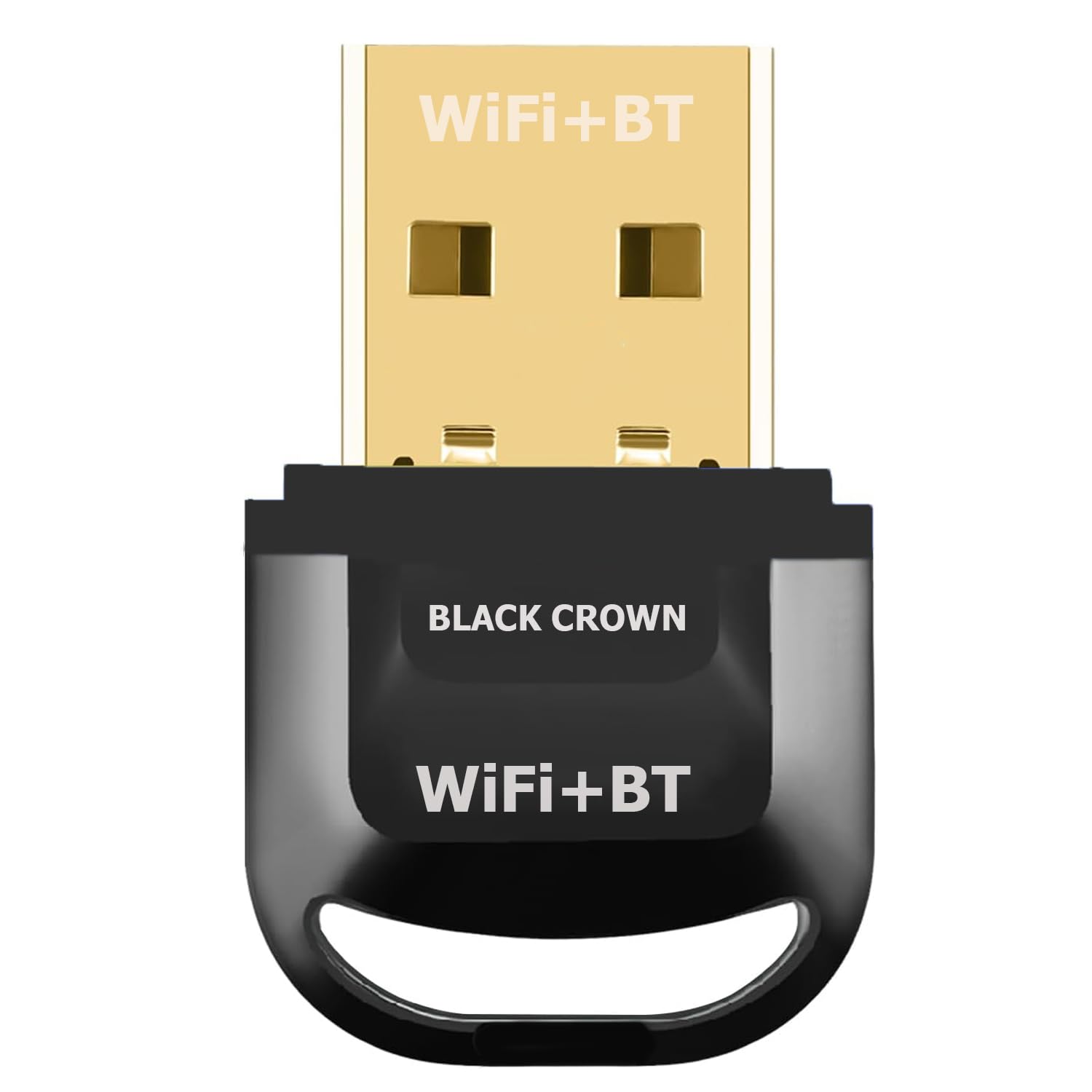 BLACK CROWN 2 in 1 USB WiFi+Bluetooth Adapter for PC, Plug & Play Dual Band 2.4/5Ghz with Bluetooth 5.2, Dongle Receiver Wi-Fi & BT Long Range for Desktop/Laptop/Keyboard/Mouse/Headset.(Black)-image-5