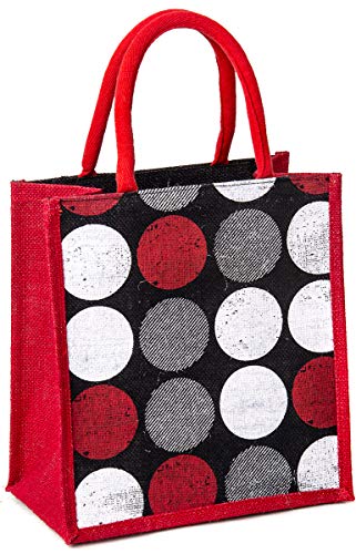 Image of H&B Jute bag for lunch box -bag for tiffin, bags for men, bags for women, bags for kids, jute bags for office, lunch bag, bags for girls - ZIP, BOTTLE HOLDER - Circle