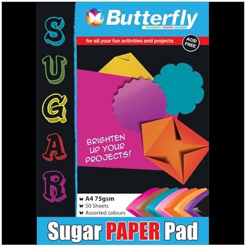 Butterfly A4 75 GSM 50 Sheets Sugar Paper Pads 2-Piece Set