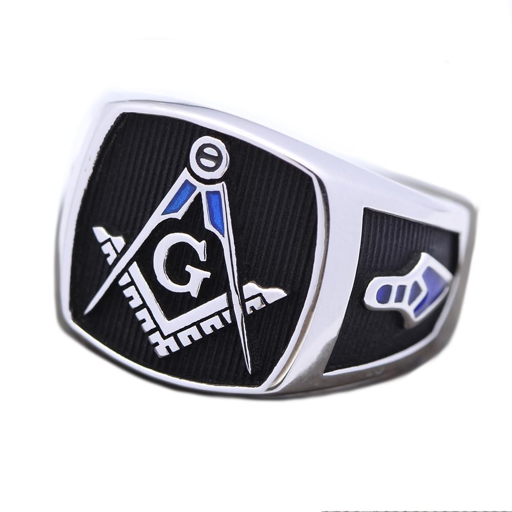 Men's and Women's Masonic Rings Silver Badge Rings