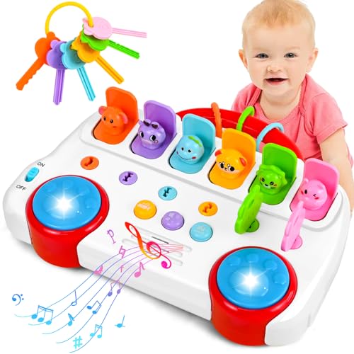 FORMIZON Juguetes Niños 1 Año, Juguetes Montessori para Niños 1 2 3 Años Regalo Educativo, Pop Up Animales Juguetes con Música Sonidos, Regalos Originales Bebes 1 2 3 Años para Cumpleaños Navidad