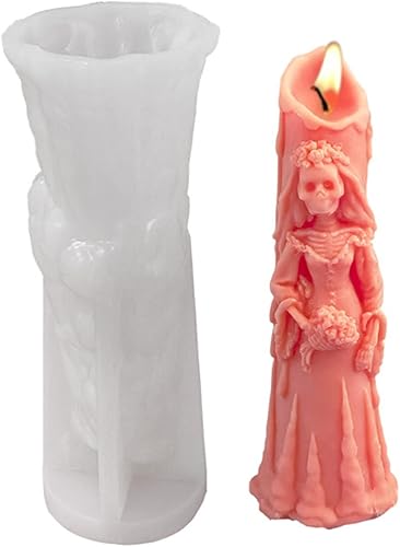 Miniatura 1 de Moldes de vela 3D para hacer velas molde de silicona perfumado de fantasma molde de vela de calavera de terror molde de fundición de resina de