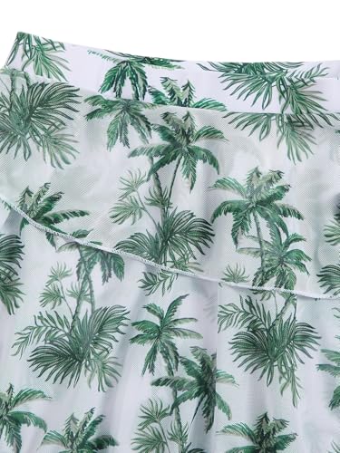 Milumia Girl's 3 Pieces Bikini Set Tropical Print Criss Cross Wrap Bathing Suit with Beach Skirt3