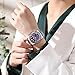 Women Colorful Diamond Watches Chronograph Rotatable Bezel Mineral Glass Luminous Watch Stainless Steel Waterproof Date Analog Quartz Watch Fashion Business Dress Wristwatch (Silver Purple)