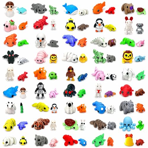102PCS 3D Printed Animals Figurines Mommy & Baby Animal Family Set,Family Play, Sharing, Collecting,...