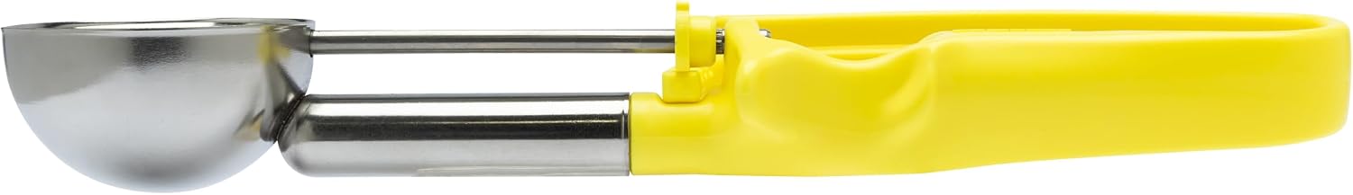 【Extended】Size 20 YELLOW (1.77 oz.) VODOMAX Heavy Duty Food Disher, Portion Scoop, Stainless 18-10 (SUS304), Potato Salad Disher, Palm-Squeeze, 13 Sizes, Color-Coded, Ice Cream Scoop, Gelato Scoop