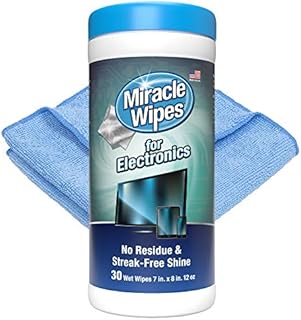 MiracleWipes for Electronics Cleaning - Screen Wipes Designed for TV, Phones, Monitors and More - Includes Microfiber Towel - (30 Count)