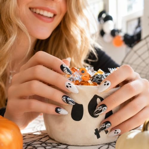 Halloween Press On Nails Design Reusable Fake Nails for Women Party (24PC) - image 4