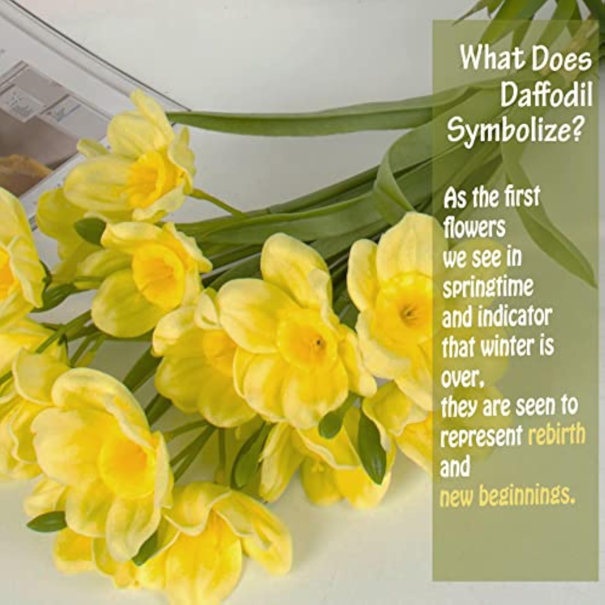 2pcs Artificial Daffodil Bundles with Latex Flowers