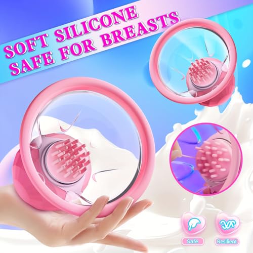 Nippel Vibrator mit 10 Vibrations und Saugmodi für Frauen, Brustwarzen Stimulator 6 Köpfen, Brustmassagegerät Sexspielzeug Frauen Klitoris Vibration Sex Spielzeug die Paare