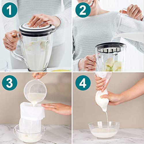 6 Packs Nut Milk Bags Reusable Food Strainer Bags Fine Mesh Nylon Drawstring Bags For Milk Coffee Tea Filter, 3 Sizes #TOP3