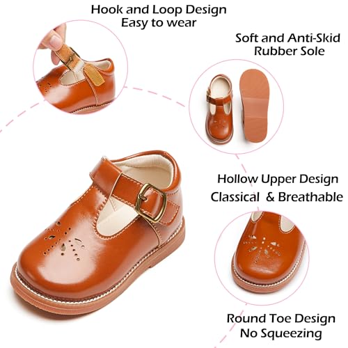 Image of PHIRAMIN Toddler Girl Mary Jane Dress Shoes-Little Girl School Uniform Shoes for Wedding Party