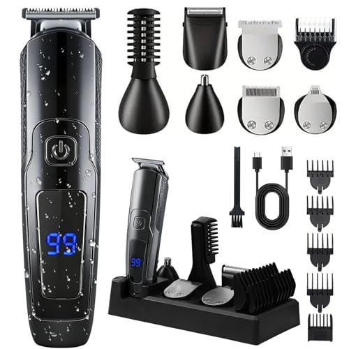 Tondeuse à barbe pour homme finie la corvée du nettoyage avec kit étanche 14 en 1