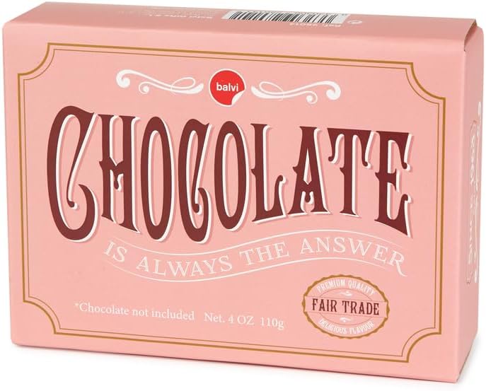 Balvi Pink Chocolate Box Simulates a Chocolate Tablet/Velvet Tin
