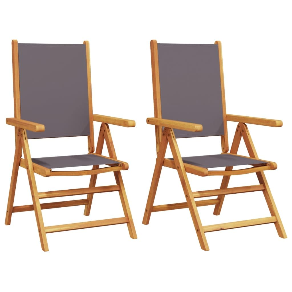 Chaises de jardin lot de 2 anthracite bois pour aménagement de balcon et cour extérieure