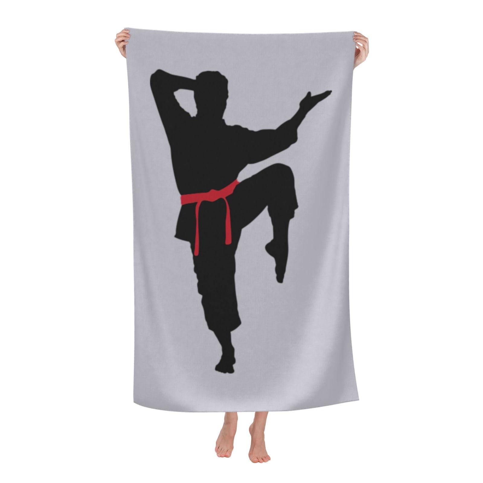 Oazcvbnn Men's White Karate Print Adult Beach Towel Summer Travel Pool Vacation Swimming Fitness Outdoor Adventures