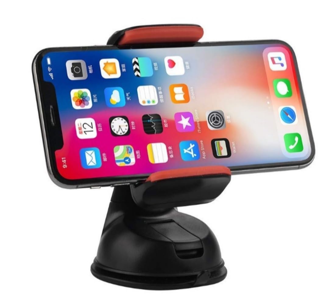 uchwyt samochodowy do telefonu, Universal Car Regulowana nawigacja 360 stopni Mobilny klips w samochodzie Składany do samochodu(Rosso)